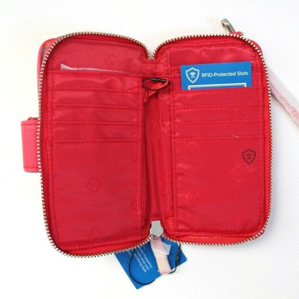 Vera Bradley Red Rhumba Quilted Fabric Wristlet - Picture 5 of 8